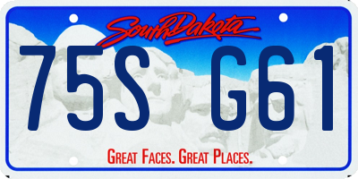 SD license plate 75SG61