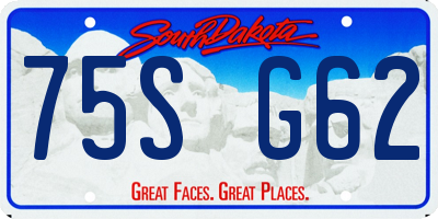 SD license plate 75SG62