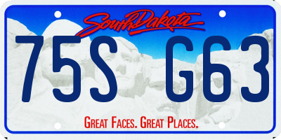 SD license plate 75SG63