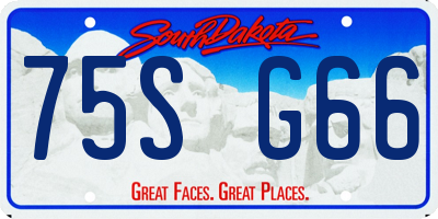 SD license plate 75SG66