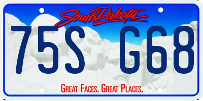 SD license plate 75SG68