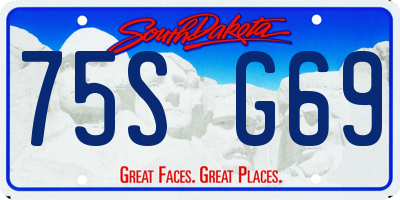 SD license plate 75SG69