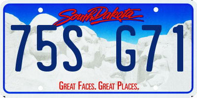 SD license plate 75SG71