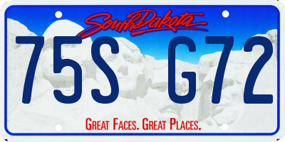 SD license plate 75SG72