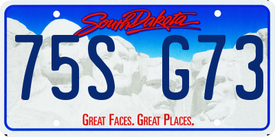 SD license plate 75SG73