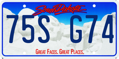 SD license plate 75SG74