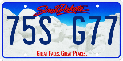SD license plate 75SG77