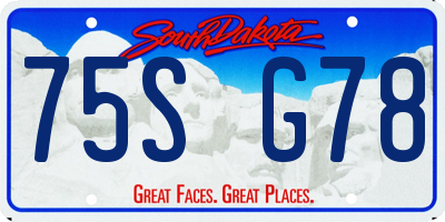 SD license plate 75SG78