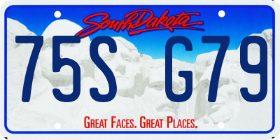 SD license plate 75SG79