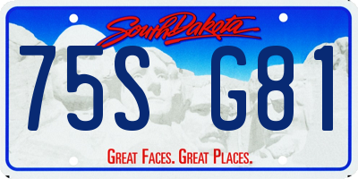 SD license plate 75SG81