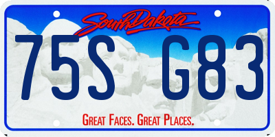 SD license plate 75SG83