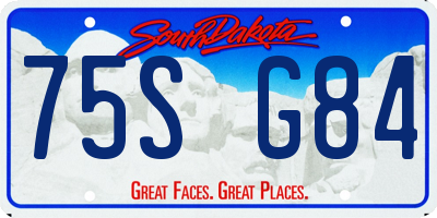 SD license plate 75SG84