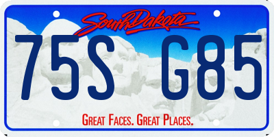 SD license plate 75SG85