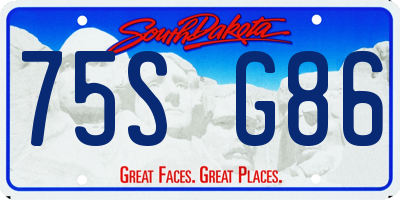 SD license plate 75SG86
