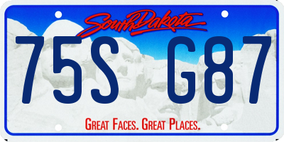 SD license plate 75SG87