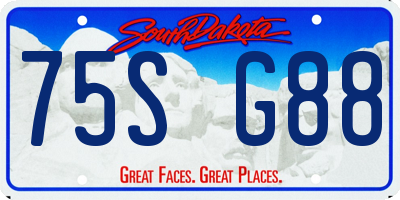 SD license plate 75SG88
