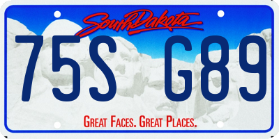 SD license plate 75SG89