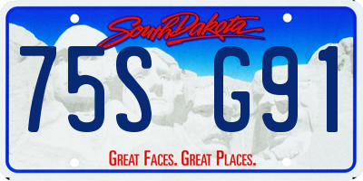 SD license plate 75SG91