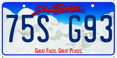 SD license plate 75SG93