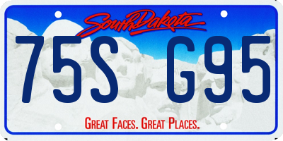 SD license plate 75SG95