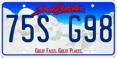 SD license plate 75SG98