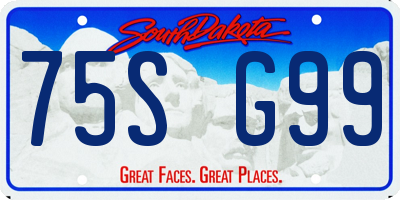 SD license plate 75SG99