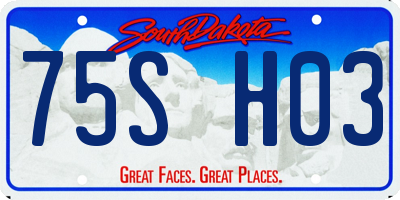 SD license plate 75SH03