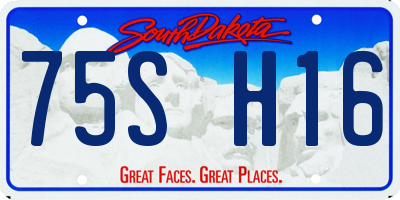 SD license plate 75SH16