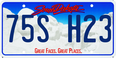 SD license plate 75SH23
