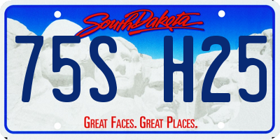 SD license plate 75SH25
