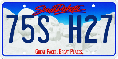 SD license plate 75SH27