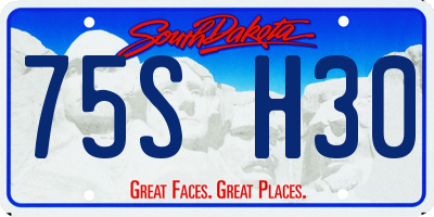 SD license plate 75SH30