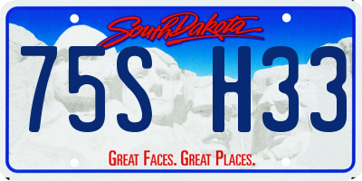 SD license plate 75SH33