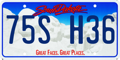 SD license plate 75SH36
