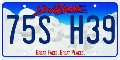 SD license plate 75SH39