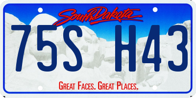 SD license plate 75SH43