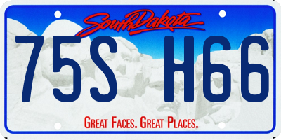 SD license plate 75SH66