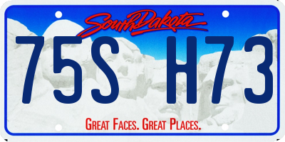 SD license plate 75SH73