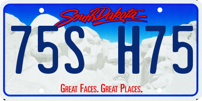 SD license plate 75SH75