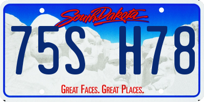 SD license plate 75SH78