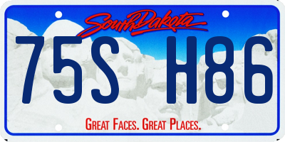 SD license plate 75SH86