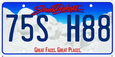 SD license plate 75SH88