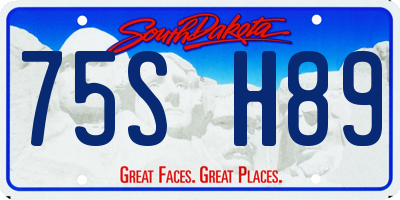 SD license plate 75SH89