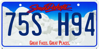 SD license plate 75SH94