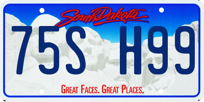 SD license plate 75SH99