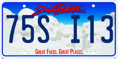 SD license plate 75SI13