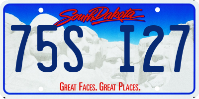 SD license plate 75SI27