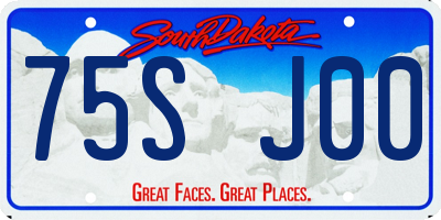 SD license plate 75SJ00