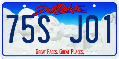 SD license plate 75SJ01
