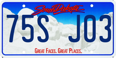 SD license plate 75SJ03